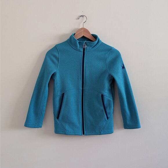 Spyder Girls Endure Stryke Knit Fleece Lined Jacket Size M/10-12 Teal Full Zip